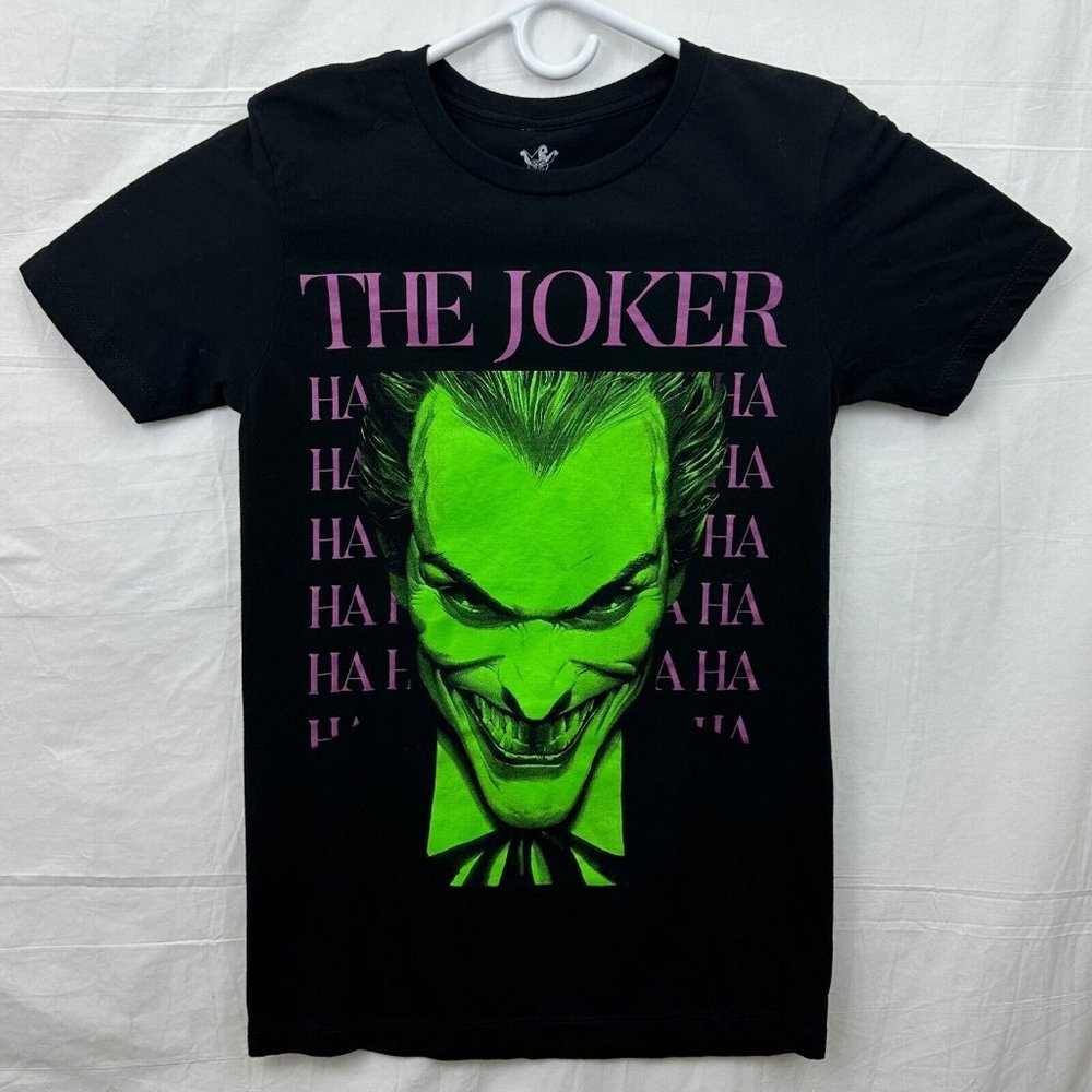 The Joker HA HA Green Face Purple Letters Batman Tee Women S Black DC Comics